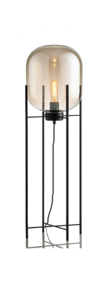 Montgolfier floor lamp black powder coated steel finish glass, a stylish standing lamp for living rooms, modern light fixtures in Canada