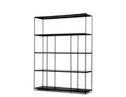 etta black bookshelf wide, storage shelf for displaying decor plants or to be used as a bookcase, modern bookshelves in Canada.