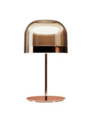 Shiny gold table lamp, copper finish glass, a brass bedside lamp with glass globe for living room or bedroom, modern light fixtures in Canada