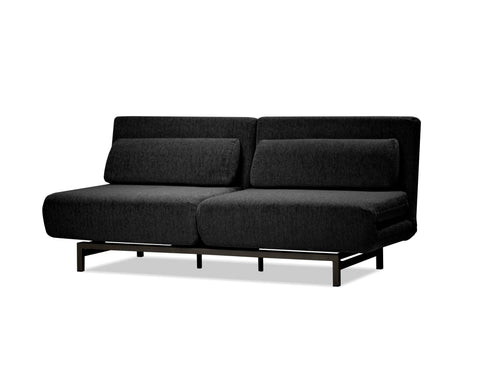 black sofa bed in Canada with five recline positions that saves space and works as a chair bed, futon bed, daybed, relaxing and trendy