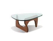 natura coffee table for modern style made of solid wood thick rounded corners with glass top, luxury and modern furniture in Canada