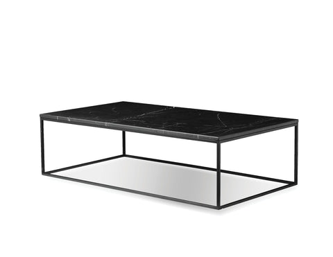 onix coffee table rectangular black marble for living room, luxury and modern furniture in Canada