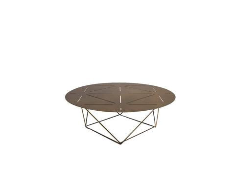 pentagram stylish coffee table, round table made from steel with a laser cut perforated design, luxury and modern furniture in Canada