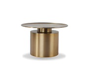 rook round coffee table, occasional table can be used for small rooms, made from stainless steel and powder coated in an electro plated gold finish