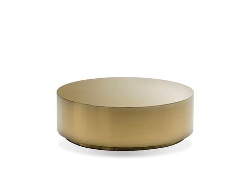 sphere round coffee table without sharp corners with gold finish, fits in small space & living room, luxury and modern furniture in Canada