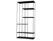 etta black bookshelf tall, storage shelf for displaying decor plants or to be used as a bookcase, modern bookshelves in Canada.